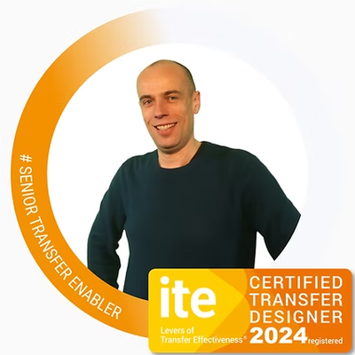 Jonathan Pottiez, Senior Transfer Enabler, Certified Transfer Designer